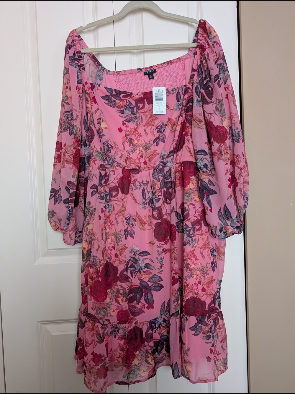 torrid Pink Floral Square Neck Dress